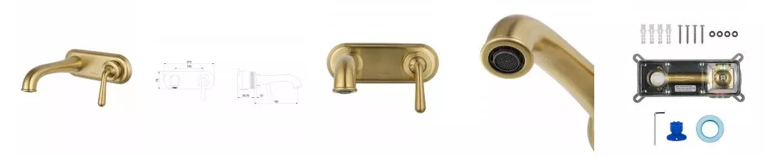 Смеситель для раковины «Wonzon & Woghand» Steam WW-88869008-BG брашированное золото