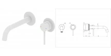 Смеситель для раковины «Wonzon & Woghand» Stick WW-88869017-MW белый матовый Смеситель для раковины «Wonzon & Woghand» Stick WW-88869017-MW белый матовый