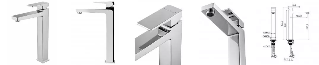 Смеситель для раковины «Wonzon & Woghand» Cube 2.0 WW-88019068-CR хром