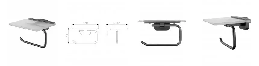 Держатель для туалетной бумаги с полкой WONZON & WOGHAND GRAFFITY, Тёмный графит (WW-9326) · Graffity, Wonzon & Woghand, WW-9326