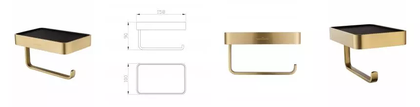 Держатель для туалетной бумаги с полкой WONZON & WOGHAND ROMA, Бронза (WW-7236) · Roma, Wonzon & Woghand, WW-7236