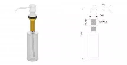 Дозатор мыла WONZON & WOGHAND, Белый глянцевый (WW-88SD03-MW) · Wonzon & Woghand, WW-88SD03-MW