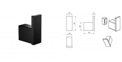 Крючок для ванной WONZON & WOGHAND, Чёрный матовый (WW-V2301-MB) · Wonzon & Woghand, WW-V2301-MB