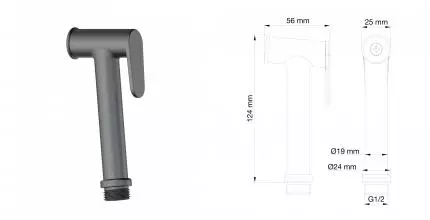 Лейка для гигиенического душа WONZON & WOGHAND, Темный графит (WW-88PQ01-BGM) · Wonzon & Woghand, WW-88PQ01-BGM