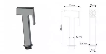 Лейка для гигиенического душа WONZON & WOGHAND, Темный графит (WW-88PQ02-BGM) · Wonzon & Woghand, WW-88PQ02-BGM