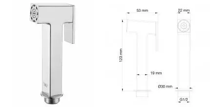 Лейка для гигиенического душа WONZON & WOGHAND, Хром (WW-88PQ02-CR) · Wonzon & Woghand, WW-88PQ02-CR Лейка для гигиенического душа WONZON & WOGHAND, Хром (WW-88PQ02-CR) · Wonzon & Woghand, WW-88PQ02-CR