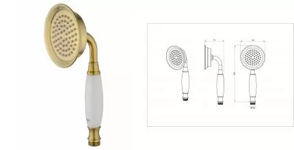 Лейка для душа WONZON & WOGHAND, Брашированное золото (WW-88SC07-BG) · без серии, Wonzon & Woghand, WW-88SC07-BG Лейка для душа WONZON & WOGHAND, Брашированное золото (WW-88SC07-BG) · без серии, Wonzon & Woghand, WW-88SC07-BG
