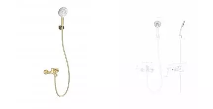 Смеситель для ванны с душем WONZON & WOGHAND, Брашированное золото (WW-4530-BG) · без серии, Wonzon & Woghand, WW-4530-BG