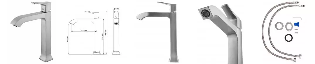 Смеситель для раковины «Wonzon & Woghand» Flex WW-88019072-BN брашированный никель