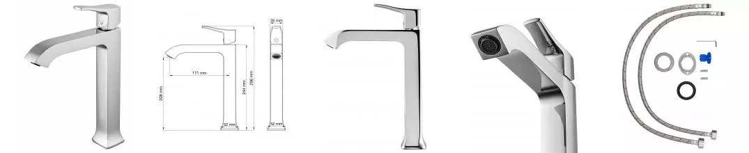 Смеситель для раковины «Wonzon & Woghand» Flex WW-88019072-CR хром