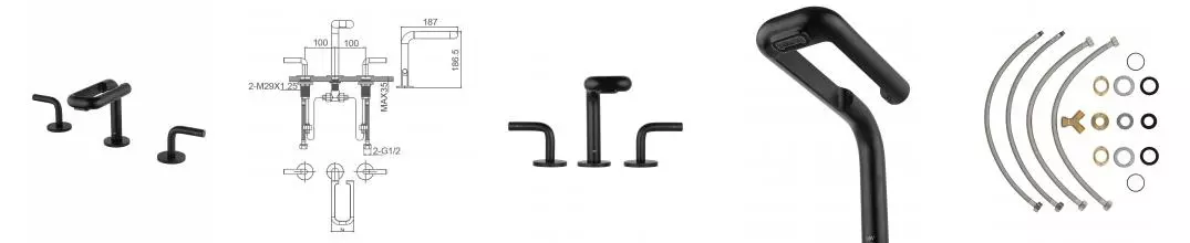 Смеситель для раковины высокий WONZON & WOGHAND LOOP, Чёрный матовый (WW-131-00-508) · Loop, Wonzon & Woghand, WW-131-00-508