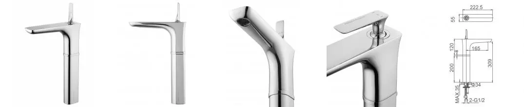 Смеситель для раковины «Wonzon & Woghand» Shark WW-48B1104-CR хром Смеситель для раковины «Wonzon & Woghand» Shark WW-48B1104-CR хром