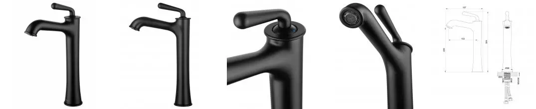 Смеситель для раковины «Wonzon & Woghand» Steam WW-88239008-MB чёрный матовый Смеситель для раковины «Wonzon & Woghand» Steam WW-88239008-MB чёрный матовый