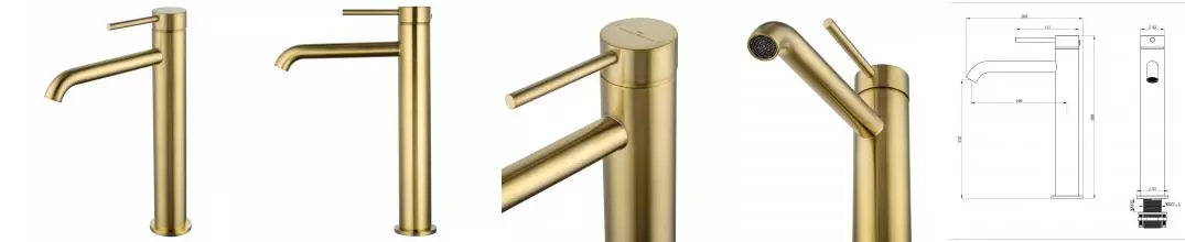 Смеситель для раковины высокий WONZON & WOGHAND STICK, Брашированное золото (WW-88239017- BG) · Stick, Wonzon & Woghand, WW-88239017-BG Смеситель для раковины высокий WONZON & WOGHAND STICK, Брашированное золото (WW-88239017- BG) · Stick, Wonzon & Woghand, WW-88239017-BG