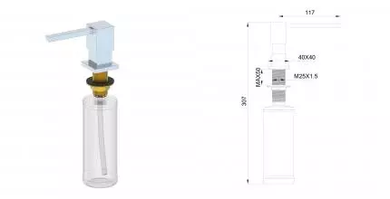 Дозатор мыла WONZON & WOGHAND, Хром (WW-88SD01-CR) · Wonzon & Woghand, WW-88SD01-CR