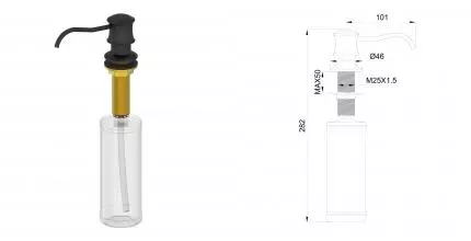 Дозатор мыла WONZON & WOGHAND, Чёрный матовый (WW-88SD03-MB) · Wonzon & Woghand, WW-88SD03-MB