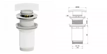 Донный клапан для раковины 1 1/4 WONZON & WOGHAND, Белый матовый (WW-88SS08-MW) · Wonzon & Woghand, WW-88SS08-MW