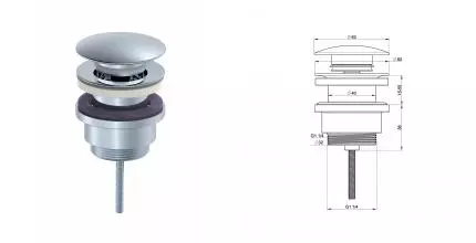 Донный клапан для раковины 1 1/4 WONZON & WOGHAND, Хром (WW-88SS07-CR) · Wonzon & Woghand, WW-88SS07-CR