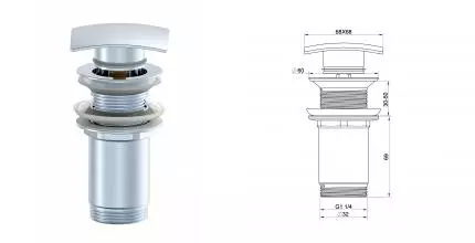 Донный клапан для раковины 1 1/4 WONZON & WOGHAND, Хром (WW-88SS08-CR) · Wonzon & Woghand, WW-88SS08-CR