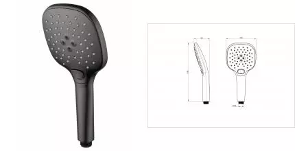 Лейка для душа WONZON & WOGHAND, Темный графит (WW-88SC02-BGM) · без серии, Wonzon & Woghand, WW-88SC02-BGM