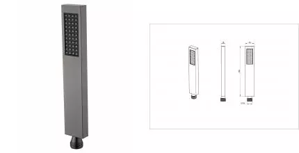 Лейка для душа WONZON & WOGHAND, Темный графит (WW-88SC06-BGM) · без серии, Wonzon & Woghand, WW-88SC06-BGM