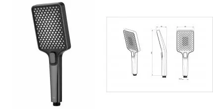 Лейка для душа WONZON & WOGHAND, Темный графит (WW-88SC08-BGM) · без серии, Wonzon & Woghand, WW-88SC08-BGM