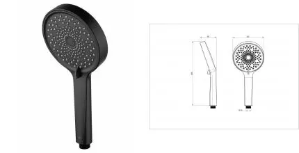 Лейка для душа WONZON & WOGHAND, Черный матовый (WW-88SC03-MB) · без серии, Wonzon & Woghand, WW-88SC03-MB