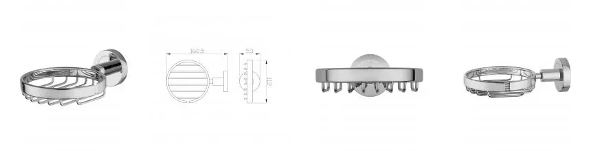 Мыльница с держателем WONZON & WOGHAND EASY, Хром (WW-8124) · Easy, Wonzon & Woghand, WW-8124