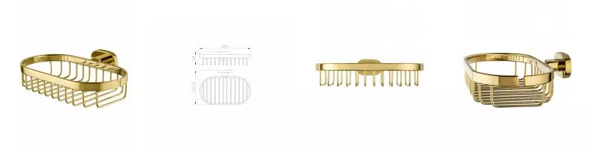 Мыльница с держателем WONZON & WOGHAND FIRST, Глянцевое золото (WW-8424-LG) · First, Wonzon & Woghand, WW-8424-LG