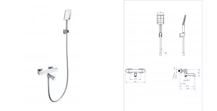 Смеситель для ванны с душем «Wonzon & Woghand» Stay 3 WW-B2026-A1-CR с термостатом хром Смеситель для ванны с душем «Wonzon & Woghand» Stay 3 WW-B2026-A1-CR с термостатом хром