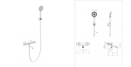 Смеситель для ванны с душем и термостатом WONZON & WOGHAND, Белый матовый (WW-B3029-A1-MW) · без серии, Wonzon & Woghand, WW-B3029-A1-MW