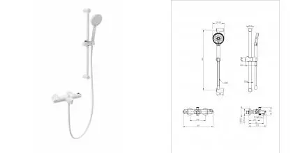 Смеситель для ванны с душем и термостатом WONZON & WOGHAND, Белый матовый (WW-C2001-A-MW) · без серии, Wonzon & Woghand, WW-C2001-A-MW
