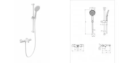 Смеситель для ванны с душем и термостатом WONZON & WOGHAND, Белый матовый (WW-C2018-A-MW) · без серии, Wonzon & Woghand, WW-C2018-A-MW