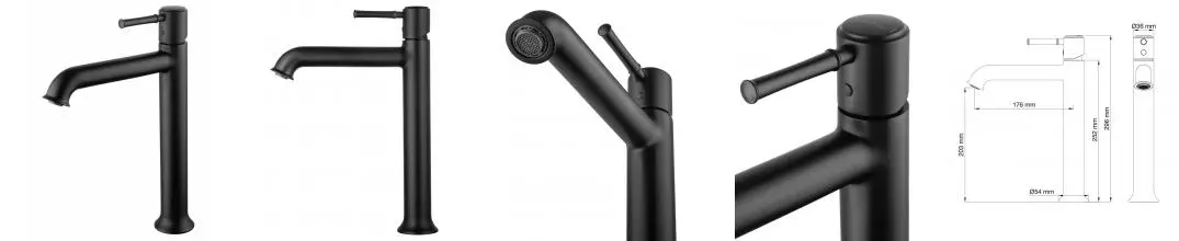 Смеситель для раковины «Wonzon & Woghand» Tor WW-88019073-MB чёрный матовый Смеситель для раковины «Wonzon & Woghand» Tor WW-88019073-MB чёрный матовый