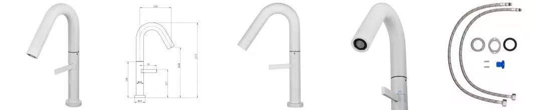 Смеситель для раковины высокий WONZON & WOGHAND, Белый матовый (WW-6068-MW) · без серии, Wonzon & Woghand, WW-6068-MW