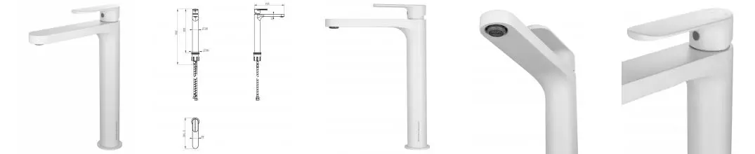 Смеситель для раковины высокий WONZON & WOGHAND, Белый матовый (WW-H1034-MW) · без серии, Wonzon & Woghand, WW-H1034-MW