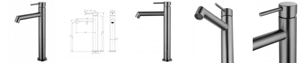 Смеситель для раковины высокий WONZON & WOGHAND, Тёмный графит (WW-H1064-BGG) · без серии, Wonzon & Woghand, WW-H1064-BGG Смеситель для раковины высокий WONZON & WOGHAND, Тёмный графит (WW-H1064-BGG) · без серии, Wonzon & Woghand, WW-H1064-BGG