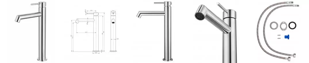 Смеситель для раковины высокий WONZON & WOGHAND, Хром (WW-H1064-CR) · без серии, Wonzon & Woghand, WW-H1064-CR Смеситель для раковины высокий WONZON & WOGHAND, Хром (WW-H1064-CR) · без серии, Wonzon & Woghand, WW-H1064-CR