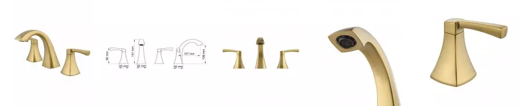 Смеситель для раковины «Wonzon & Woghand» Flex WW-88083095-BG брашированное золото Смеситель для раковины «Wonzon & Woghand» Flex WW-88083095-BG брашированное золото