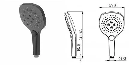 Душевая лейка WONZON & WOGHAND, Черный матовый (WW-981358-MB) · без серии, Wonzon & Woghand, WW-981358-MB