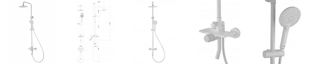 Душевая система WONZON & WOGHAND CLICK, Белый матовый (WW-N3S962-MW) · Click, Wonzon & Woghand, WW-N3S962-MW