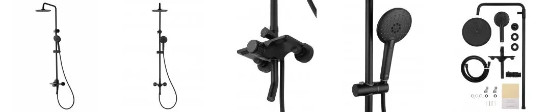 Душевая система WONZON & WOGHAND CLICK, Черный матовый (WW-N3S962-MB) · Click, Wonzon & Woghand, WW-N3S962-MB