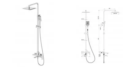 Душевая система WONZON & WOGHAND DIAMOND, Брашированный никель (WW-88739011-BN) · Diamond, Wonzon & Woghand, WW-88739011-BN