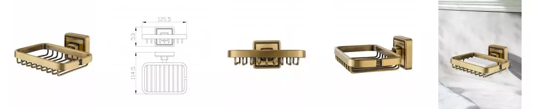 Мыльница с держателем WONZON & WOGHAND ROMA, Бронза (WW-7224) · Roma, Wonzon & Woghand, WW-7224