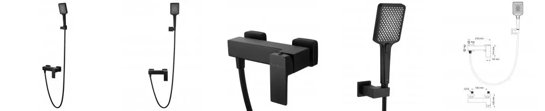 Смеситель для душа «Wonzon & Woghand» Cube 2.0 WW-88048068-MB чёрный матовый Смеситель для душа «Wonzon & Woghand» Cube 2.0 WW-88048068-MB чёрный матовый