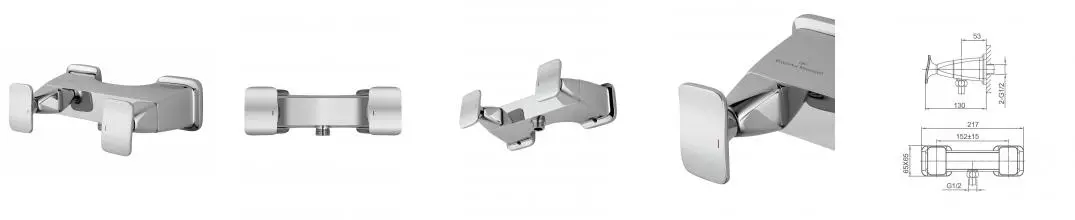 Смеситель для душа «Wonzon & Woghand» Shakespeare WW-654101-CR хром Смеситель для душа «Wonzon & Woghand» Shakespeare WW-654101-CR хром