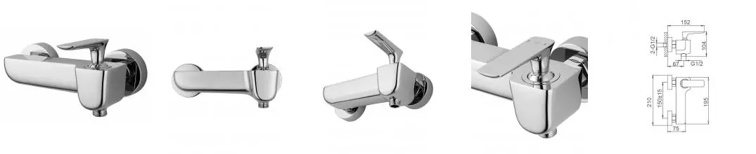 Смеситель для душа «Wonzon & Woghand» Shark WW-484101-CR хром Смеситель для душа «Wonzon & Woghand» Shark WW-484101-CR хром