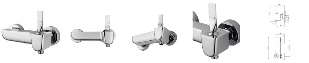 Смеситель для душа «Wonzon & Woghand» Shark WW-48B4101-CR хром Смеситель для душа «Wonzon & Woghand» Shark WW-48B4101-CR хром