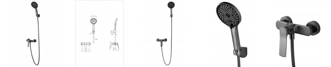 Смеситель для душа WONZON & WOGHAND, Темный графит (WW-B2585-BGG) · без серии, Wonzon & Woghand, WW-B2585-BGG