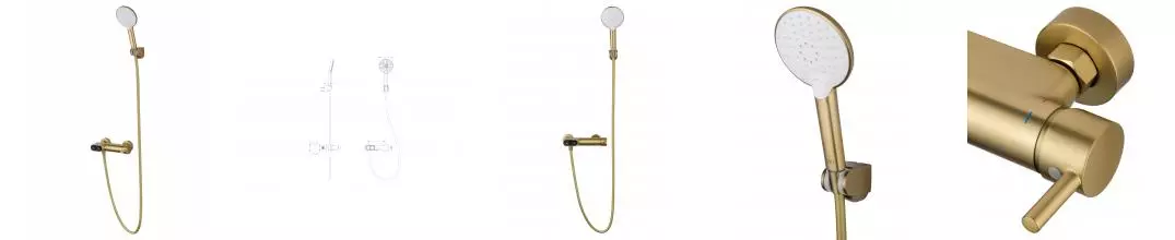 Смеситель для душа с встроенным изливом WONZON & WOGHAND MUSE Corno, Брашированное золото (WW-A30902-BG) · Muse, Wonzon & Woghand, WW-A30902-BG